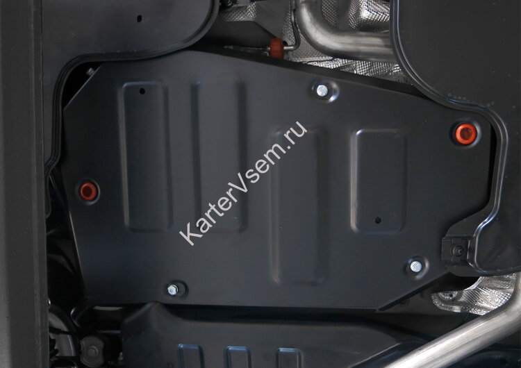 Защита топливного бака АвтоБроня для Volkswagen Tiguan II FWD 2016-2020, штампованная, сталь 1.5 мм, с крепежом, 111.05121.1