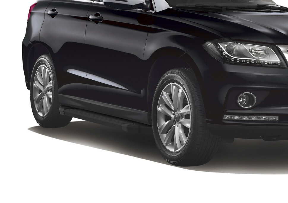 Пороги площадки (подножки) "Black" Rival для Haval H2 2014-2020, 173 см, 2 шт., алюминий, F173ALB.9401.1 с доставкой по всей России