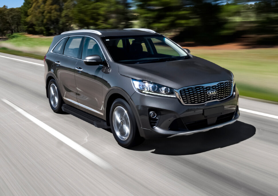 Пороги площадки (подножки) "Black" Rival для Kia Sorento III Prime рестайлинг 2017-2020, 180 см, 2 шт., алюминий, F180ALB.2803.4 купить недорого