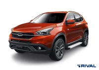 Пороги на автомобиль (подножки) "Silver" Rival для Chery Tiggo 8 2020-н.в., 180 см, 2 шт., алюминий, F180AL.0905.1