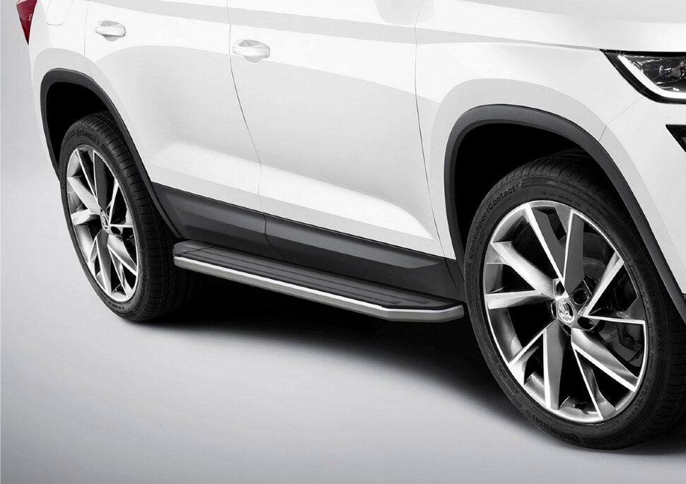 Пороги площадки (подножки) "Premium" Rival для Skoda Kodiaq 2017-н.в., 180 см, 2 шт., алюминий, A180ALP.5102.2 с доставкой по всей России