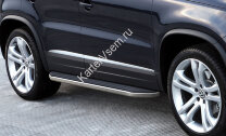 Пороги площадки (подножки) "Premium" Rival для Volkswagen Tiguan I 2007-2017, 173 см, 2 шт., алюминий, A173ALP.5802.2