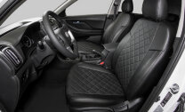 Авточехлы Rival Ромб (зад. спинка 40/60) для сидений Hyundai Creta II (без заднего подлокотника) 2021-н.в., эко-кожа, черные, SC.2308.2