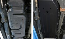 Защита топливного бака АвтоБроня для Ford Ranger IV поколение 2015-2021, штампованная, сталь 1.8 мм, с крепежом, 111.01845.2