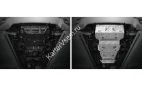 Защита радиатора, картера, КПП и РК Rival для Fiat Fullback 2016-н.в., штампованная, алюминий 6 мм, с крепежом, 4 части, K333.4046.3.6