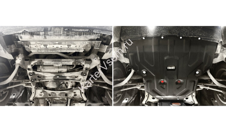 Защита картера АвтоБроня для BMW X3 F25 (xDrive20i; xDrive28i) 2010-2017, штампованная, сталь 1.8 мм, с крепежом, 111.00506.1