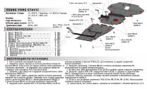 Защита картера АвтоБроня для SsangYong Stavic 2013-2016 (устанавл-ся совместно с 111.05314.1), штампованная, сталь 1.8 мм, с крепежом, 111.05315.1