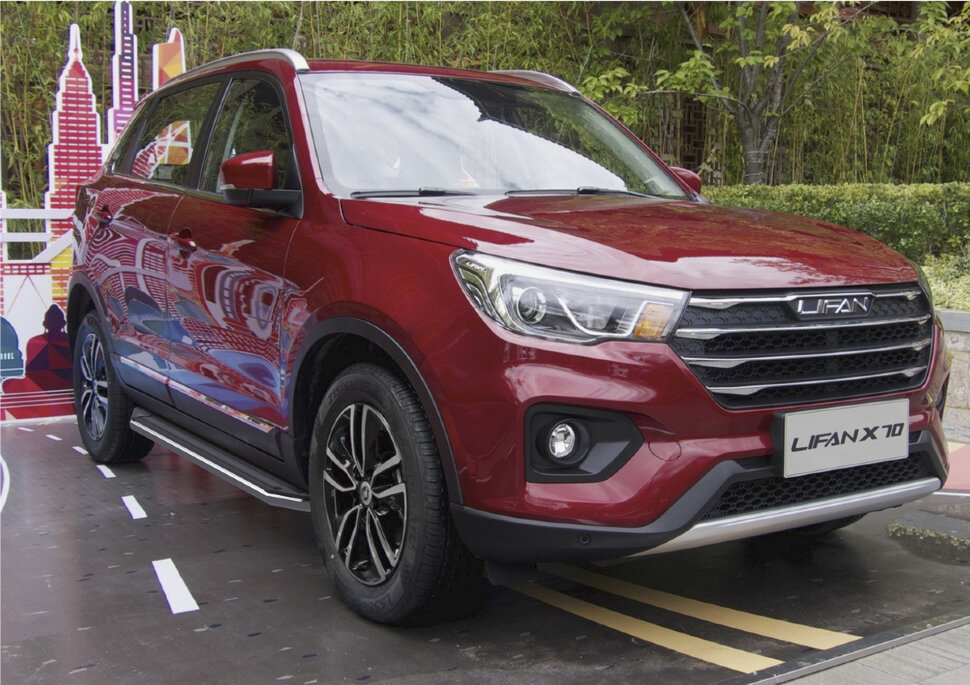 Пороги площадки (подножки) "Premium" Rival для Lifan X70 2017-н.в., 173 см, 2 шт., алюминий, A173ALP.3305.1 купить недорого
