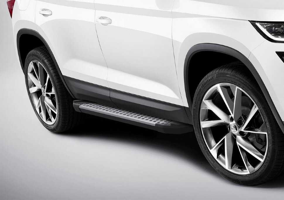 Пороги площадки (подножки) "Bmw-Style круг" Rival для Skoda Kodiaq 2017-н.в., 180 см, 2 шт., алюминий, D180AL.5102.2 в официальном интернет магазине
