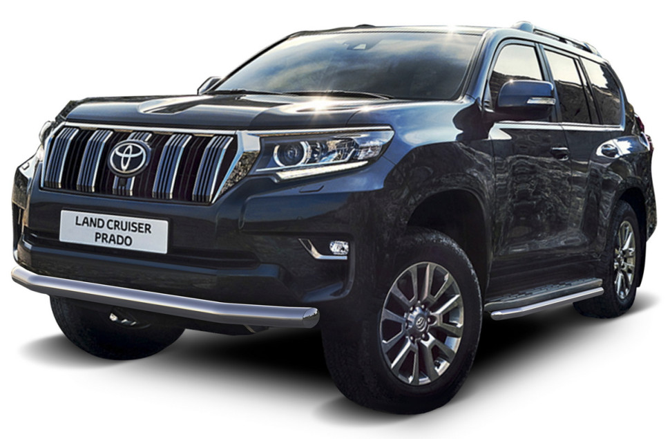 Защита переднего бампера d76 Rival для Toyota Land Cruiser Prado 150 рестайлинг (кроме Style и TRD) 2017-н.в., нерж. сталь, R.5721.002