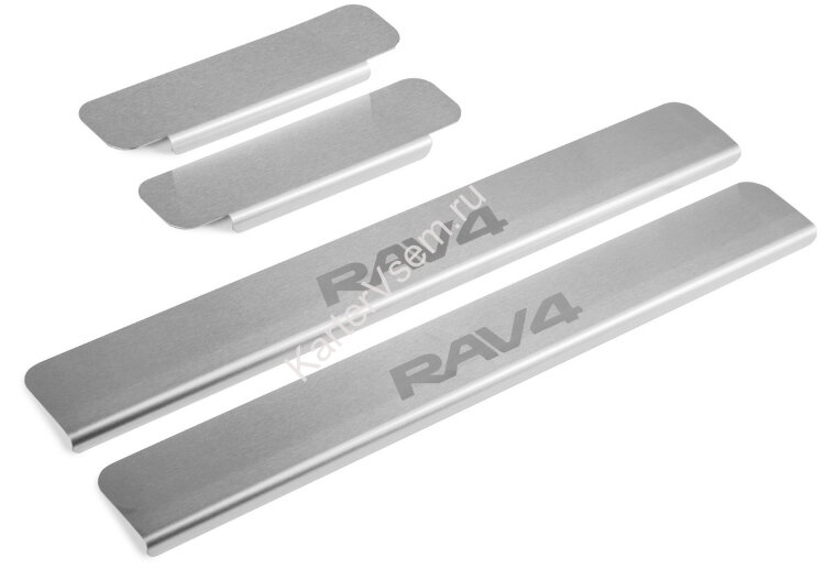 Накладки на пороги Rival для Toyota RAV 4 XA30 2005-2010, нерж. сталь, с надписью, 4 шт., NP.5713.1 купить недорого