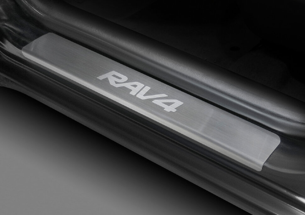 Накладки на пороги Rival для Toyota RAV 4 XA30 2005-2010, нерж. сталь, с надписью, 4 шт., NP.5713.1 с доставкой по всей России
