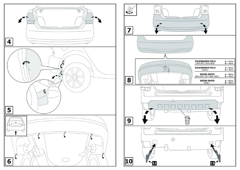 Фаркоп Volkswagen Polo шар A (ТСУ) арт. F.5102.001