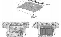 Защита картера и КПП AutoMax для Kia Ceed II рестайлинг хэтчбек, универсал 2015-2018, сталь 1.4 мм, с крепежом, штампованная, AM.2836.1