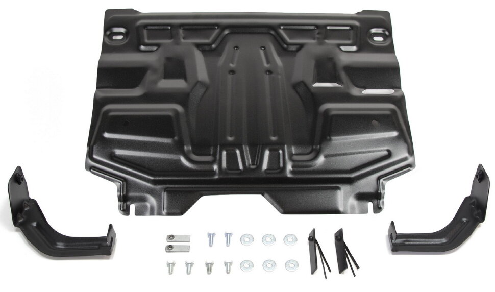 Защита картера и КПП AutoMax для Seat Ibiza IV 2008-2015, сталь 1.5 мм, с крепежом, штампованная, AM.5842.1