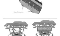 Защита радиатора и картера Rival (часть 1) для Toyota Fortuner II 4WD 2017-2020 2020-н.в., штампованная, алюминий 4 мм, без крепежа, 3.9501.1
