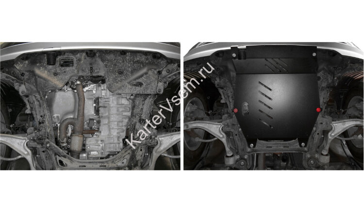 Защита картера и КПП АвтоБроня для Honda Pilot II 2008-2011, сталь 1.8 мм, с крепежом, 111.02105.3