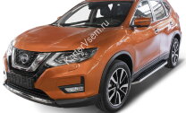 Пороги площадки (подножки) "Premium" Rival для Nissan Qashqai II 2014-2019 2019-н.в., 173 см, 2 шт., алюминий, A173ALP.4113.1