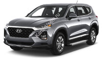 Пороги площадки (подножки) "Silver" AutoMax для Hyundai Santa Fe IV 2018-2021, 180 см, 2 шт., алюминий, AMS.F180S.2302.1