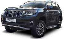 Защита переднего бампера d57 волна Rival для Toyota Land Cruiser Prado 150 рестайлинг (кроме Style и TRD) 2017-н.в., нерж. сталь, R.5721.003