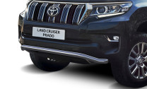 Защита переднего бампера d57 волна Rival для Toyota Land Cruiser Prado 150 рестайлинг (кроме Style и TRD) 2017-н.в., нерж. сталь, R.5721.003