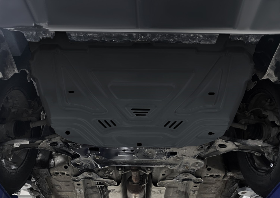 Защита картера АвтоБроня для Soueast DX8S (V - 1.5) FWD РКПП 2022-н.в., сталь 1.5 мм, с крепежом, штампованная, 111.00936.1