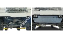 Защита рулевых тяг Rival для Land Rover Defender 90/110 рестайлинг 2007-2016, штампованная, алюминий 6 мм, с крепежом, 2333.3128.1.6