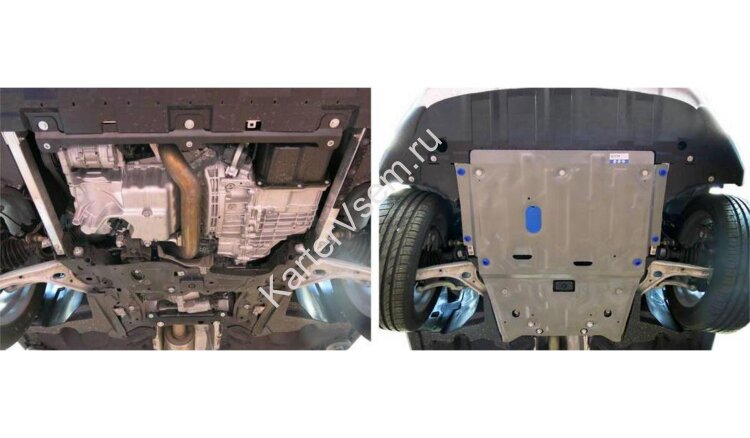 Защита картера и КПП Rival для Mercedes-Benz A-klasse W176 2012-2018, штампованная, алюминий 3 мм, с крепежом, 333.3906.1