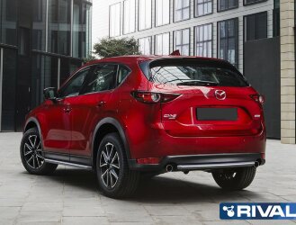 Защита заднего бампера d42 + комплект крепежа, RIVAL, Mazda CX-5 2017-