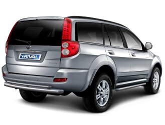 Защита заднего бампера d76+d42 + комплект крепежа, RIVAL, Great Wall Hover H5 2011-2015