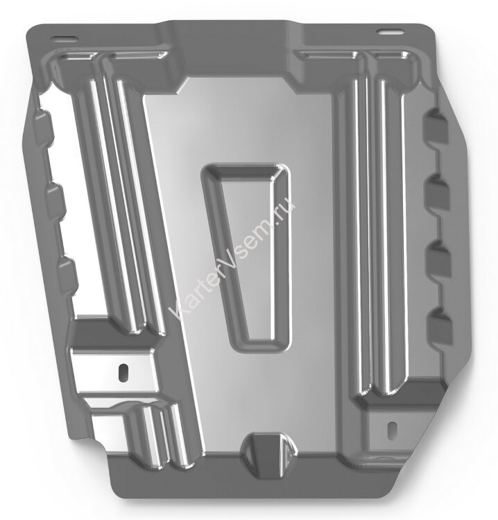 Защита топливного бака АвтоБроня для Nissan Terrano III 4WD 2014-2017 2017-н.в., алюминий 3 мм, с крепежом, штампованная, 333.04718.1