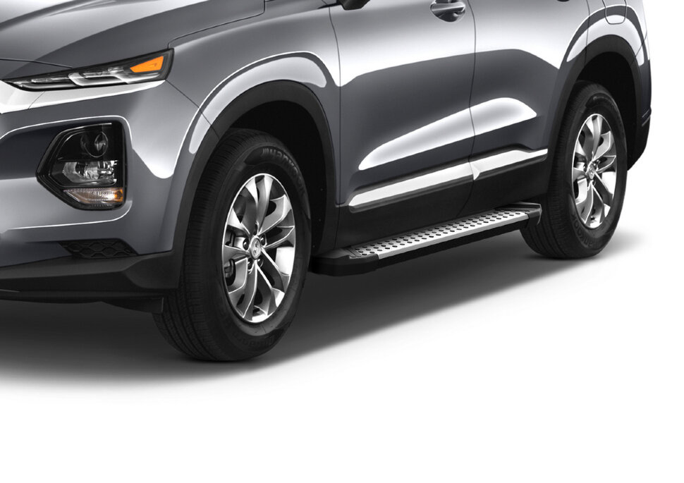 Пороги площадки (подножки) "Style" AutoMax для Hyundai Santa Fe IV 2018-2021, 180 см, 2 шт., алюминий, AMS.D180S.2302.1 с доставкой по всей России