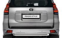 Защита заднего бампера d76 короткая Rival для Toyota Land Cruiser Prado 150 рестайлинг (кроме Style и TRD) 2017-н.в., нерж. сталь, R.5721.006