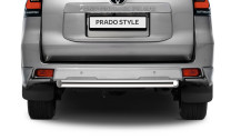 Защита заднего бампера d76 короткая Rival для Toyota Land Cruiser Prado 150 рестайлинг (кроме Style и TRD) 2017-н.в., нерж. сталь, R.5721.006