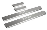 Накладки на пороги Rival для Kia Rio X-Line хэтчбек 2017-2020 2020-н.в., нерж. сталь, с надписью, 4 шт., KIRI.2809.1G