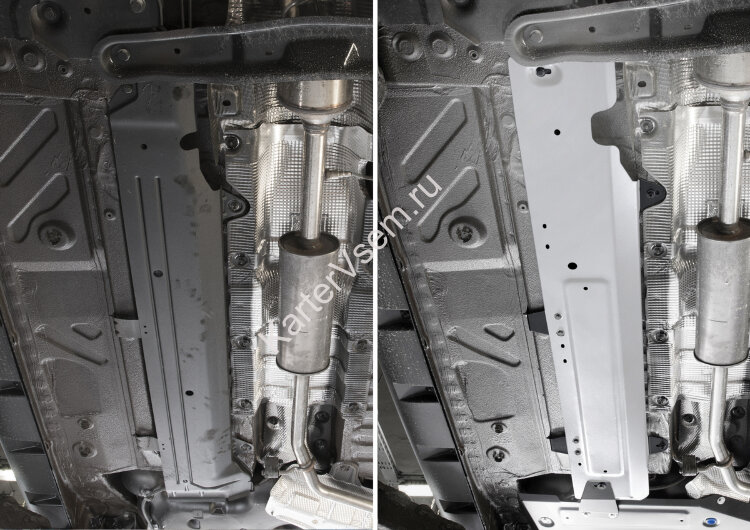 Защита топливных трубок Rival для Renault Duster I 2010-2021, штампованная, алюминий 4 мм, с крепежом, 333.4716.1