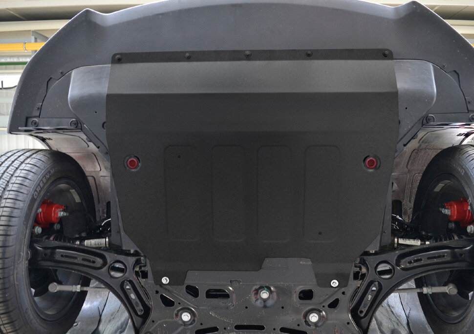 Защита картера и КПП АвтоБроня для Geely Coolray SX11 2020-н.в., штампованная, сталь 1.8 мм, с крепежом, 111.01922.1