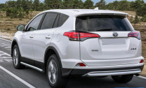 Защита заднего бампера d57 + комплект крепежа, RIVAL, Toyota Rav 4 2015-