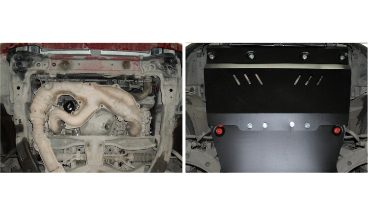 Защита картера АвтоБроня для Subaru Forester II 2002-2008, сталь 1.8 мм, с крепежом, 111.05415.1