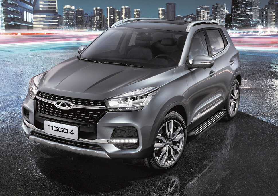 Пороги площадки (подножки) "Black" Rival для Chery Tiggo 4 I рестайлинг 2019-н.в., 173 см, 2 шт., алюминий, F173ALB.0905.1 купить недорого