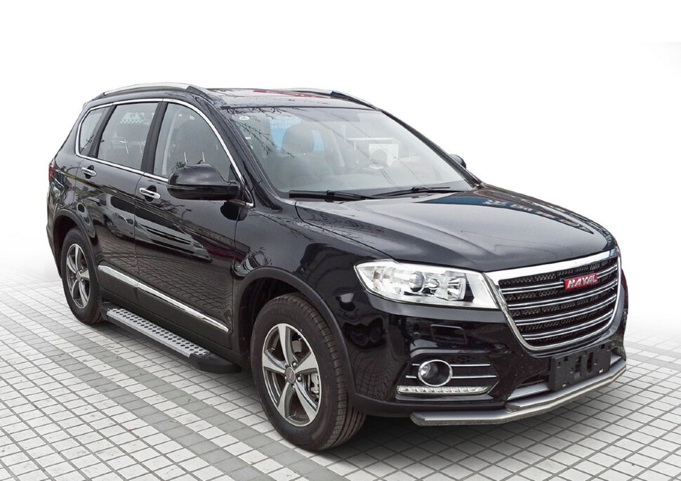 Пороги площадки (подножки) "Bmw-Style круг" Rival для Haval H6 2014-2020, 173 см, 2 шт., алюминий, D173AL.9402.1 купить недорого