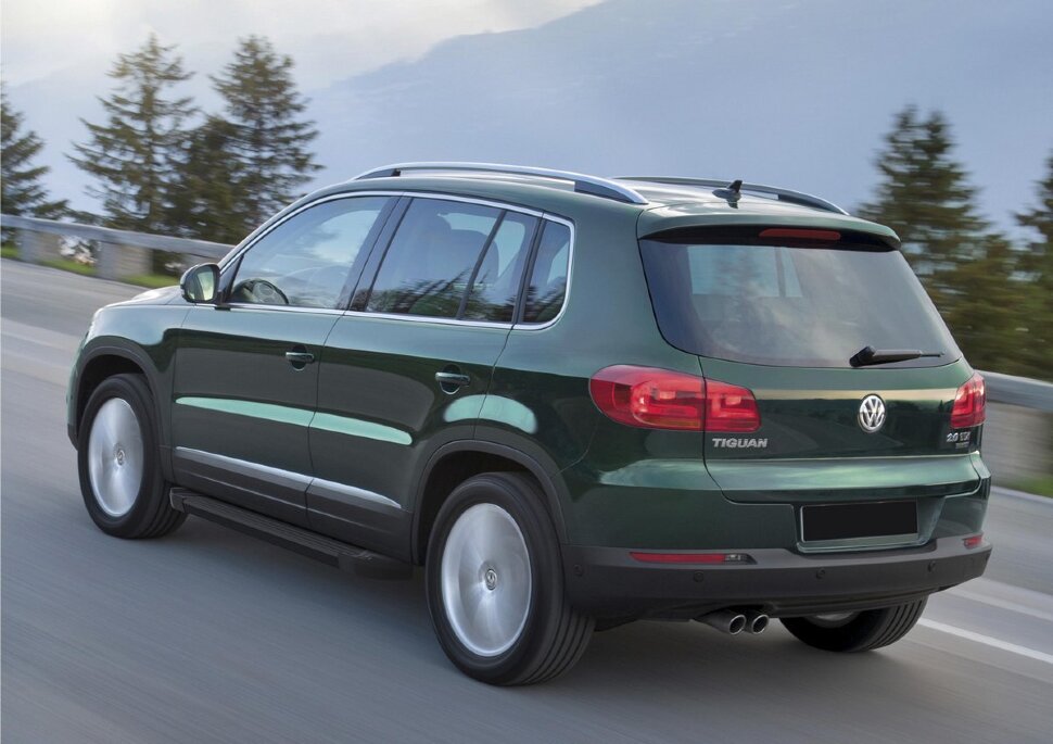 Пороги площадки (подножки) "Black" Rival для Volkswagen Tiguan I 2007-2017, 173 см, 2 шт., алюминий, F173ALB.5802.2 купить недорого