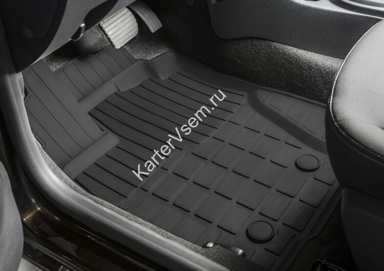 Коврики в салон автомобиля Rival для Nissan Terrano III поколение рестайлинг (передний привод) 2016-2017, литьевой полиуретан, с крепежом, 5 частей, 64701002