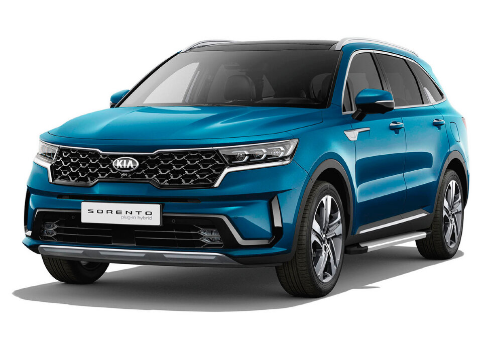 Пороги площадки (подножки) "Silver" AutoMax для Kia Sorento II рестайлинг 2012-2021, 173 см, 2 шт., алюминий, AMS.F173S.2304.1 купить недорого