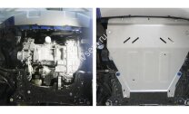 Защита картера и КПП Rival для Ford EcoSport I рестайлинг 2017-2019, штампованная, алюминий 3 мм, с крепежом, 333.1870.1