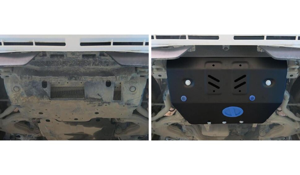 Защита картера Rival (часть 1) для Toyota Land Cruiser Prado 150 2009-2013, сталь 3 мм, с крепежом, штампованная, 2111.5783.1.3
