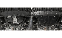 Защита картера и КПП АвтоБроня для Toyota RAV4 XA30 рестайлинг 2010-2013, штампованная, сталь 1.8 мм, с крепежом, 111.05709.1