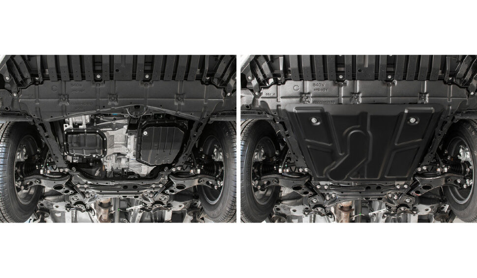 Защита картера и КПП АвтоБроня для Toyota RAV4 XA30 рестайлинг 2010-2013, штампованная, сталь 1.8 мм, с крепежом, 111.05709.1