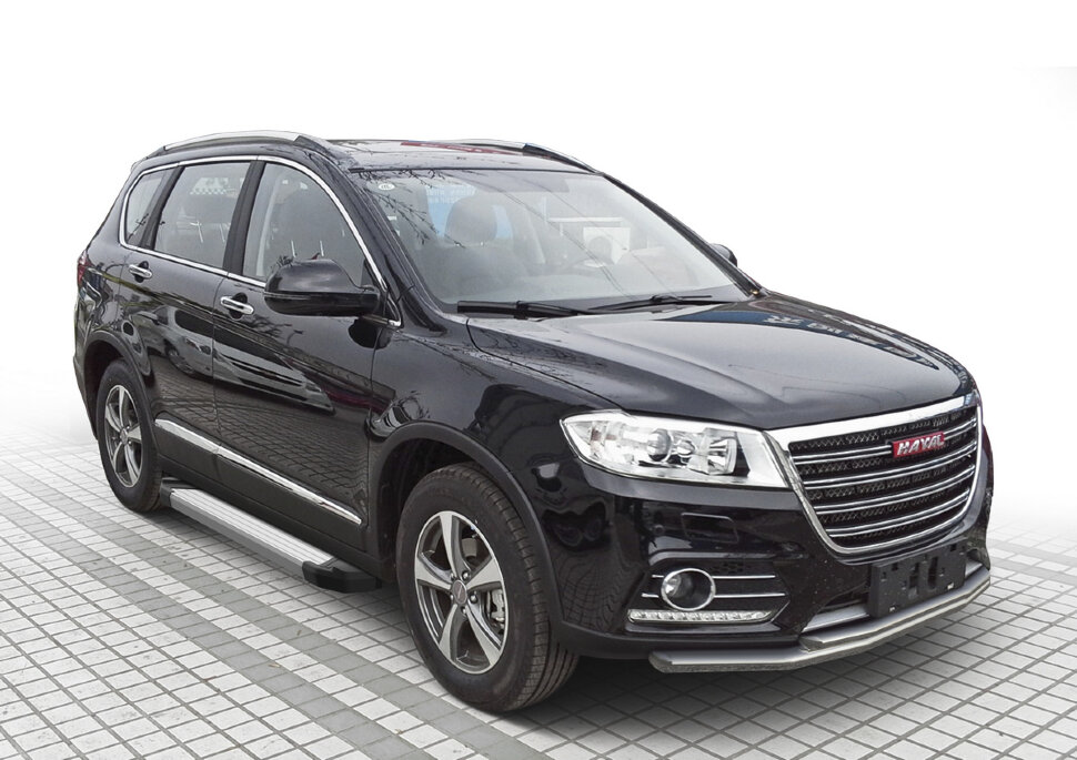 Пороги площадки (подножки) "Silver" Rival для Haval H6 2014-2020, 173 см, 2 шт., алюминий, F173AL.9402.1 купить недорого