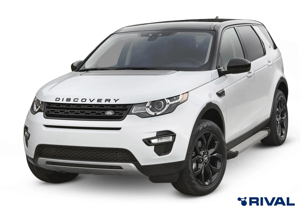 Пороги на автомобиль (подножки) "Silver" Rival для Land Rover Discovery Sport 2014-2019, 180 см, 2 шт., алюминий, F180AL.3103.1